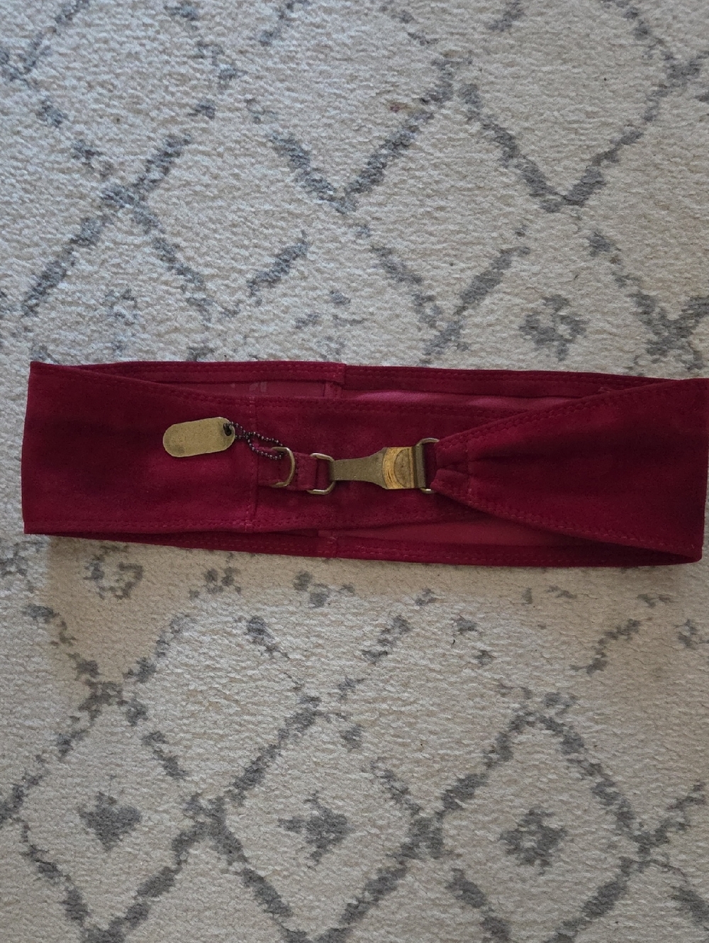 Calvin‎ Klein Velvet Y2k Belt Burgundy